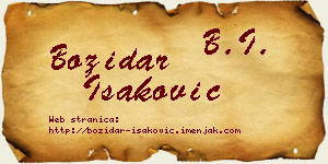 Božidar Isaković vizit kartica